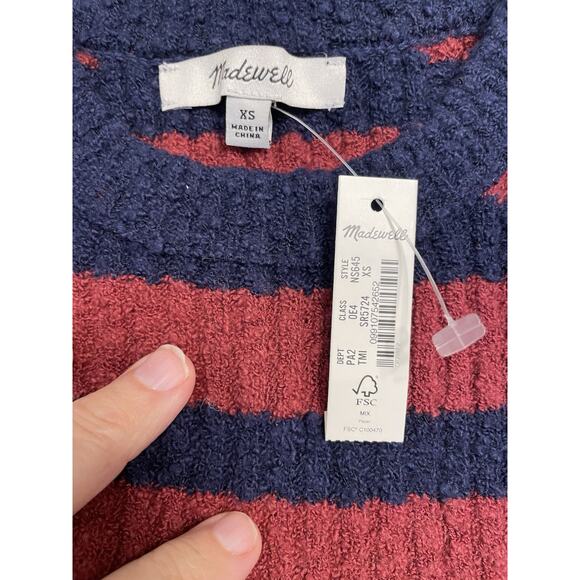 Madewell Rugby Sweater Womens Size XS Ribbed Striped Academia Preppy Y2K - Picture 4 of 6